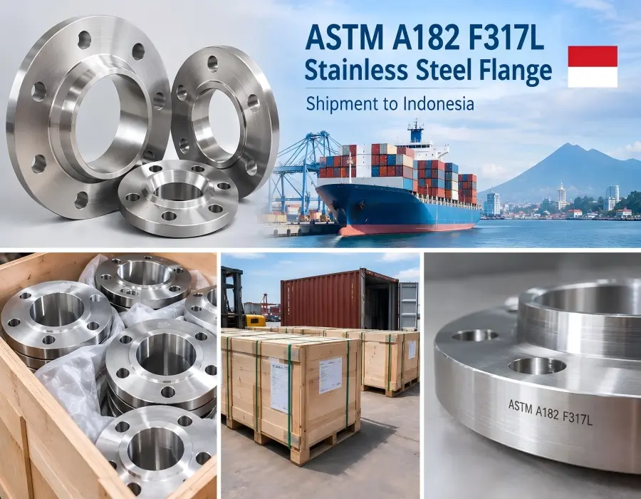 Envío de brida de acero inoxidable ASTM A182 F317L a Indonesia subraya